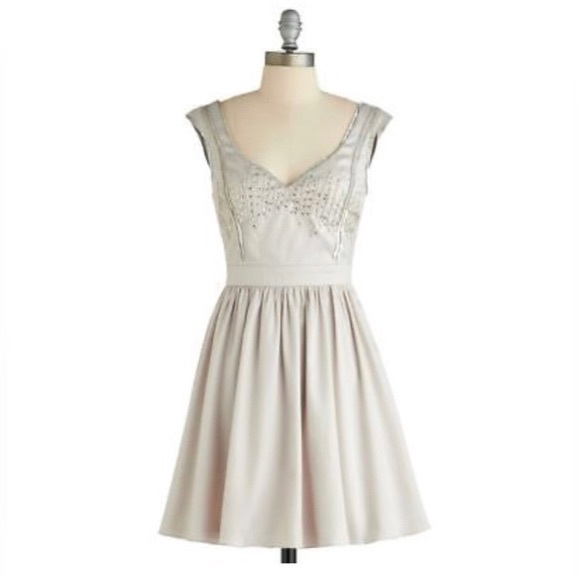 ModCloth Sterling Showers Dress | Balletcore formal dress silky sequins beading - Picture 11 of 15